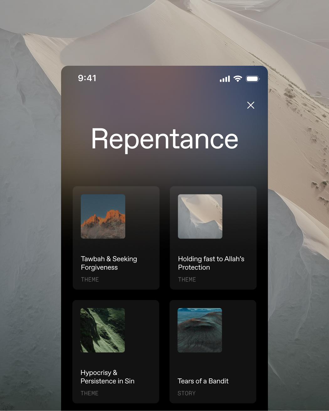 Behold Repentance collection showing themes and stories